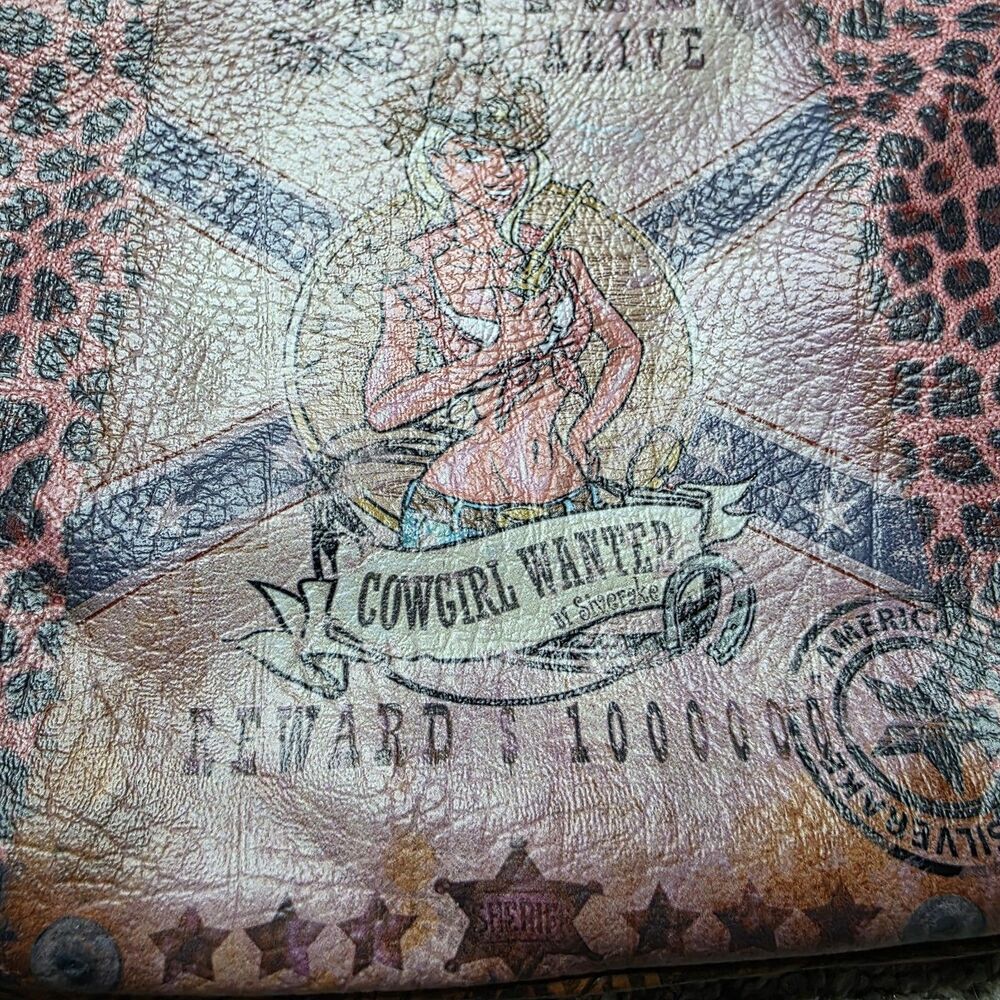 Cowgirl Wanted Rhinestone Shoulder Bag Crossbody Purse Animal Print Western - Picture 11 of 13